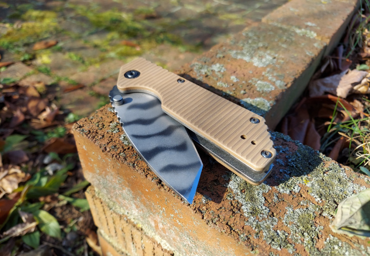 Strider GB folding knife with tanto blade.