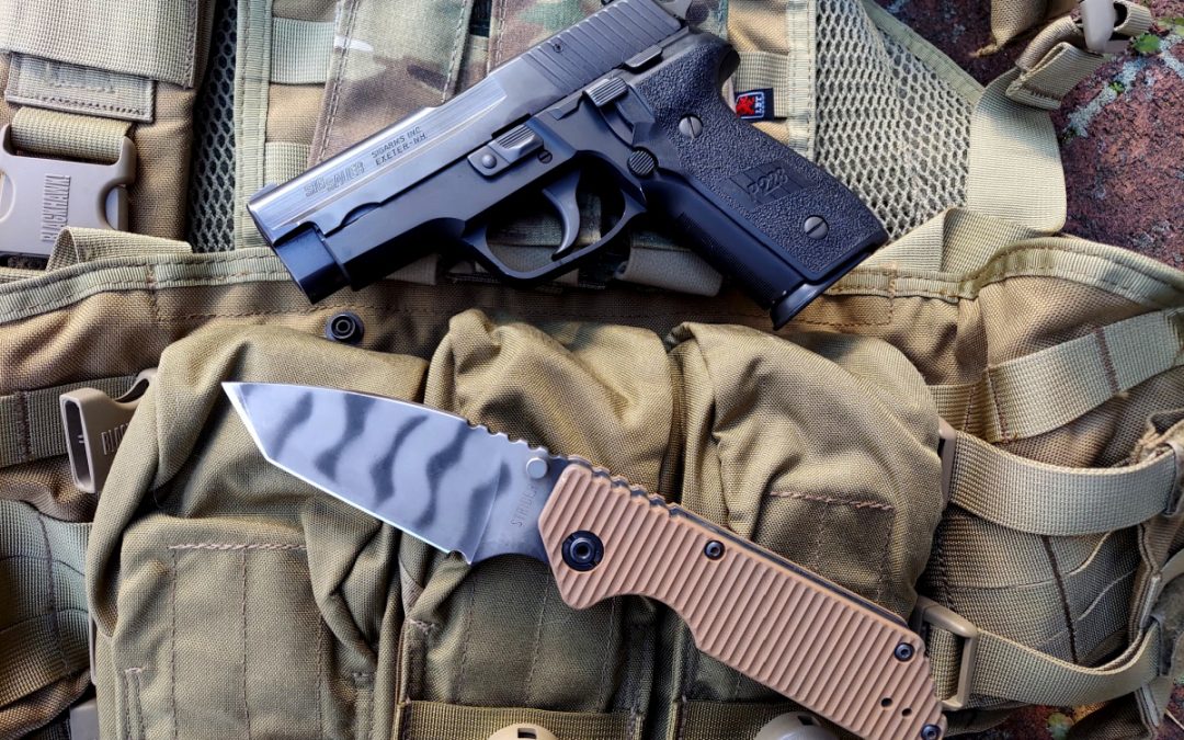 Strider GB Knive review, next to Sig P228